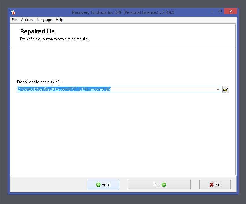 select output file and format