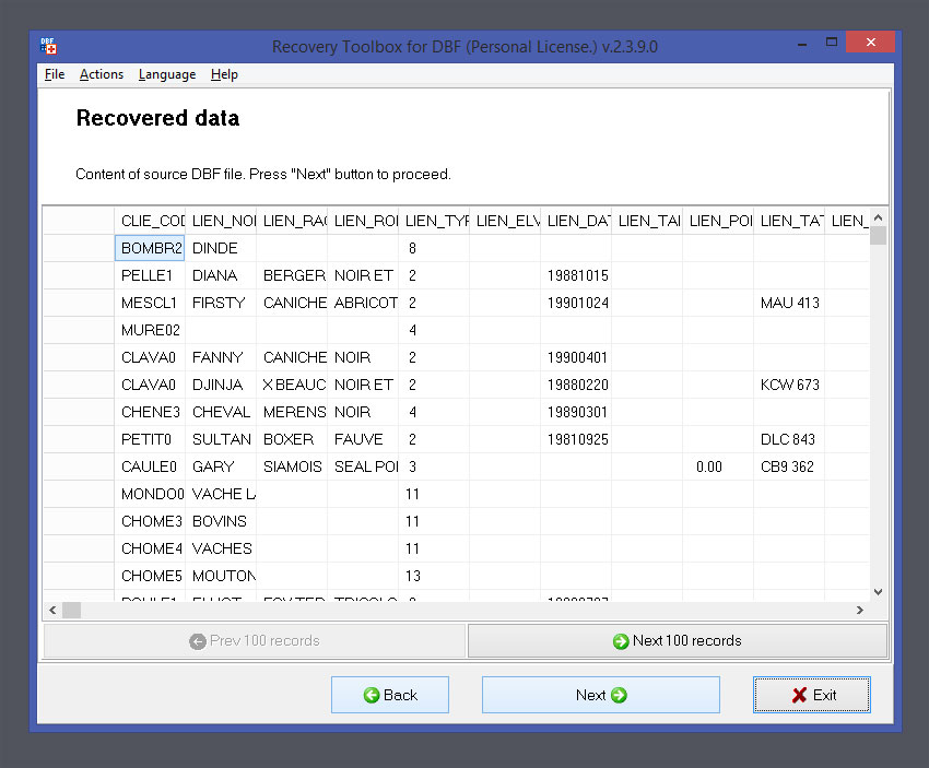 repair data from memo fields