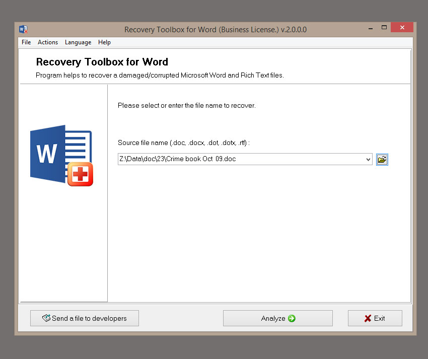 recovery toolbox for access code